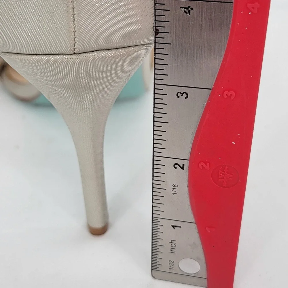 Betsey Johnson Blue SB-Gina Champagne Metallic Embellished Stiletto Heels 11M